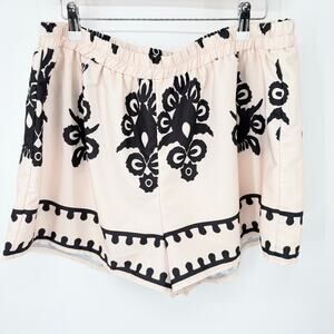 Boho 2XL SHEIN Curve Shorts Lightweight Tan Black Summer Casual Quick Dry Chic